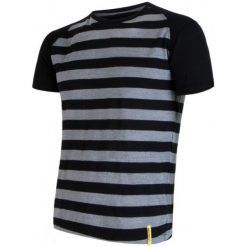 Koszulki sportowe męskie: Sensor Koszulka Termoaktywna Merino Wool Active M Paski Black S