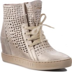 Sneakersy CARINII - B4412 F76-000-000-B88. Żółte półbuty damskie marki Carinii, bez wzorów, ze skóry, bez obcasa, na obcasie, bez zapięcia. W wyprzedaży za 229,00 zł.