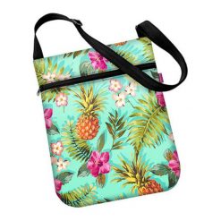 Torebka "Joy" w kolorze miętowym ze wzorem - (S)31,5 x (W)39 cm. Zielone torebki klasyczne damskie Bertoni, bez wzorów, z tkaniny, na ramię, bez dodatków. W wyprzedaży za 49,95 zł.
