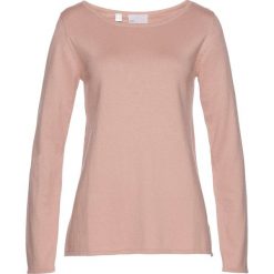 Sweter bonprix stary jasnoróżowy. Czerwone swetry klasyczne damskie bonprix, z dekoltem w łódkę. Za 99,99 zł.