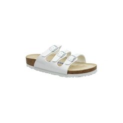 Klapki Birkenstock Florida 54063. Szare klapki damskie Birkenstock, bez wzorów, bez obcasa. Za 229,99 zł.
