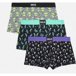3pack bokserek z kolorowym nadrukiem all over - Zielony. Zielone bokserki męskie Cropp, z nadrukiem. Za 59,99 zł.