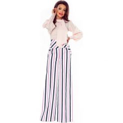 Dorota efektowne spodnie palazzo biały. Białe spodnie damskie Made in Poland, s, z elastanu. Za 89,00 zł.
