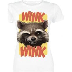 Guardians Of The Galaxy Rocket - Wink Wink Koszulka damska biały. Białe t-shirty damskie marki Guardians Of The Galaxy, l, z nadrukiem, z okrągłym kołnierzem. Za 42,90 zł.