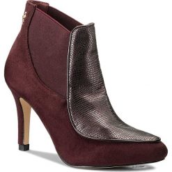 Botki MENBUR - 07926 Ruby 0098. Czerwone botki damskie na obcasie marki Menbur, z materiału. W wyprzedaży za 199,00 zł.