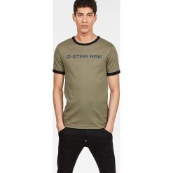 Koszulka w kolorze khaki. Brązowe koszulki męskie marki G-Star, s, z nadrukiem, z bawełny, z okrągłym kołnierzem, bez rękawów. W wyprzedaży za 102,95 zł.