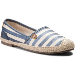 Tomsy damskie: Espadryle MUSTANG – 42C0035 Beżowo/Niebieskie