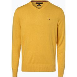 Tommy Hilfiger - Sweter męski z dodatkiem kaszmiru, żółty. Żółte swetry klasyczne męskie TOMMY HILFIGER, l, z kaszmiru. Za 449,95 zł.