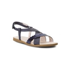 NELLI BLU CM170502-1 Granatowy. Niebieskie sandały dziewczęce Nelli Blu, ze skóry ekologicznej, bez zapięcia. Za 49,99 zł.