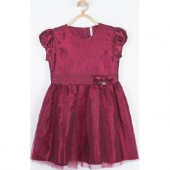 Sukienka. Czerwone bez kategorii marki ELEGANT BABY GIRL, z nadrukiem, z bawełny, eleganckie, z krótkim rękawem, krótkie. Za 119,90 zł.