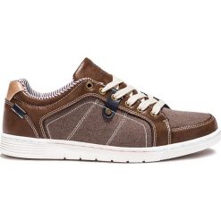 Trampki męskie: BUTY MĘSKIE TRAMPKI T192 – BRĄZOWE