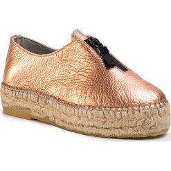 Espadryle QUAZI - QZ-50-04-000466 145. Żółte espadryle damskie QUAZI, bez wzorów, ze skóry, bez obcasa, na płaskiej podeszwie. Za 319,00 zł.