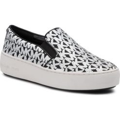 Tenisówki MICHAEL MICHAEL KORS - Trent Slip One 43T9TNFP5D Black. Białe półbuty damskie MICHAEL Michael Kors, bez wzorów, z gumy, bez zapięcia. W wyprzedaży za 449,00 zł.