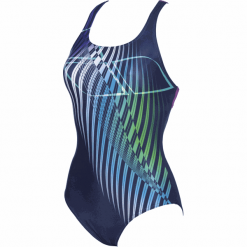 ARENA strój kąpielowy damski W Optical Waves Swim Pro Back One Piece LB (003275-790), 42 niebieski. Niebieskie stroje kąpielowe damskie Arena, bez wzorów, klasyczne. W wyprzedaży za 215,00 zł.