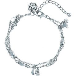 Posrebrzana bransoletka z kryształami Swarovski. Szare bransoletki damskie Yamato Pearls, z materiału, z kryształem, srebrne. W wyprzedaży za 65,95 zł.