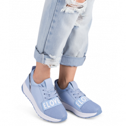 Buty sport damskie IdealShoes X-9703 Niebieskie. Niebieskie buty sportowe damskie Ideal Shoes, bez wzorów, z tworzywa sztucznego, sportowe. Za 64,00 zł.