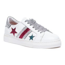 Skórzane sneakersy w kolorze biało-srebrnym. Trampki i tenisówki damskie Tosca Blu, Bagatt. W wyprzedaży za 279,95 zł.