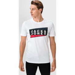 Jack & Jones Shaun Koszulka Biały. Białe podkoszulki męskie Jack & Jones, s, z nadrukiem, z bawełny, bez kołnierzyka, krótkie. Za 57,95 zł.