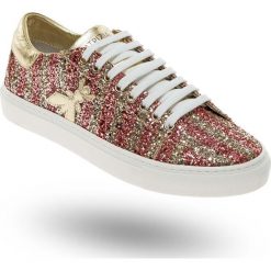 SNEAKERSY Patrizia Pepe. Różowe sneakersy damskie Patrizia Pepe, ze skóry. Za 545,40 zł.