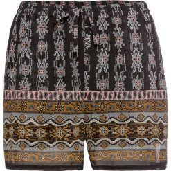 Szorty z szyfonu z nadrukiem bonprix czarny z nadrukiem. Czarne szorty damskie bonprix, z nadrukiem, z szyfonu. Za 37,99 zł.