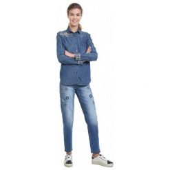 Desigual Koszula Damska Exotic Classic S Niebieski. Niebieskie koszule damskie Desigual, s. Za 399,00 zł.