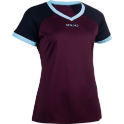 Koszulka do rugby R500 damska. Różowe koszulki damskie OFFLOAD, s, bez wzorów, z elastanu, bez kołnierzyka, bez rękawów. Za 44,99 zł.