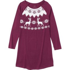Koszula nocna bonprix czarny bez z nadrukiem. Fioletowe koszule nocne damskie bonprix, z nadrukiem, z bawełny, z okrągłym kołnierzem. Za 34,99 zł.