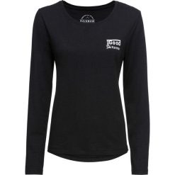 Shirt bonprix czarno-biały z nadrukiem. Czarne koszulki damskie marki bonprix, z nadrukiem. Za 34,99 zł.