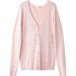 Sweter z dekoltem w serek, z nadrukiem. Czerwone kardigany damskie marki MADEMOISELLE R, l, z nadrukiem, z poliamidu. Za 102,86 zł.