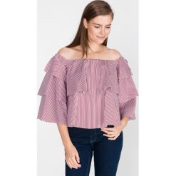 Pinko Bess Top Czerwony. Czerwone bluzki damskie Pinko, m, w paski, z bawełny, bez kołnierzyka. Za 1007,95 zł.