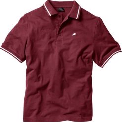 Shirt polo bonprix bordowy. Czerwone koszulki męskie bonprix, s, z haftami, z bawełny, bez rękawów. Za 34,99 zł.