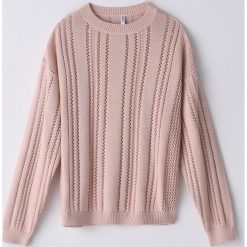 Sweter z ażurowym wykończeniem -. Swetry damskie Cropp, s, bez wzorów, bez rękawów, bez kaptura. Za 69,99 zł.