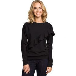 EMELY Bluza z falbanką - czarna. Czarne bluzy damskie Moe, s, bez wzorów, bez rękawów, bez kaptura. Za 139,00 zł.