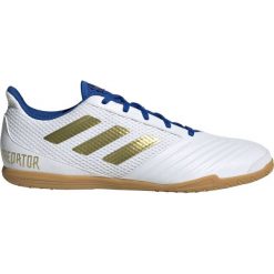 Buty piłkarskie adidas Predator Sala 19.4 In M EG2827. Białe buty sportowe męskie Adidas, z gumy, na sznurówki, do piłki nożnej. W wyprzedaży za 269,00 zł.