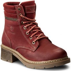 Botki LASOCKI - WI20-HARVARD-02 Czerwony. Czerwone botki damskie na obcasie marki Lasocki, z nubiku. Za 199,99 zł.