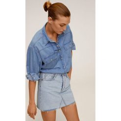 Mango - Spódnica jeansowa Monica. Spódniczki damskie Mango, na co dzień, s, bez wzorów, z bawełny, casualowe, mini, proste. Za 89,90 zł.