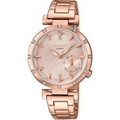 CASIO SHE 4051PG-4A. Różowe zegarki damskie CASIO, pozłacane. W wyprzedaży za 533,00 zł.