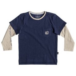 Quiksilver Chłopięca Koszulka Retro Beat Ds 98 Niebieska. Niebieskie t-shirty chłopięce Quiksilver, bez wzorów, z długim rękawem. Za 85,00 zł.