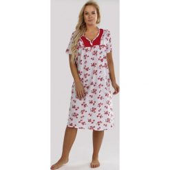 Czerwono-Biała Koszula Nocna Nessneth. Czerwone koszule nocne damskie Born2be, xl, bez wzorów, bez rękawów. Za 29,99 zł.