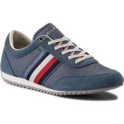 Sneakersy TOMMY HILFIGER - Corporate Material Mix Runner FM0FM01314 Jeans 013. Niebieskie sneakersy męskie TOMMY HILFIGER, na co dzień, bez wzorów, z jeansu, eleganckie, bez zapięcia. W wyprzedaży za 239,00 zł.
