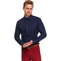 Koszula z podwójnej tkaniny dopasowana. Koszule męskie Top Secret, na zimę, m, bez wzorów, z bawełny, eleganckie, z podwójnym kołnierzykiem, bez rękawów. Za 129,99 zł.
