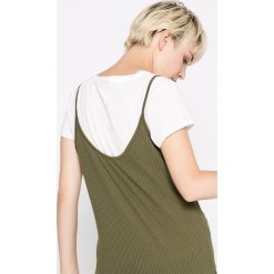Vero Moda - Top. Szare topy damskie Vero Moda, l, z bawełny, z okrągłym kołnierzem. W wyprzedaży za 29,90 zł.
