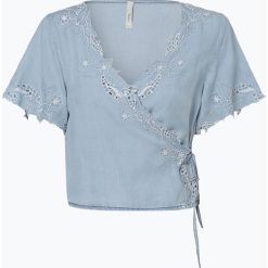 Pepe Jeans - Damska koszula jeansowa – Xenia, niebieski. Niebieskie koszule damskie Pepe Jeans, xs, z haftami, z lyocellu, bez kołnierzyka, bez rękawów. Za 339,95 zł.