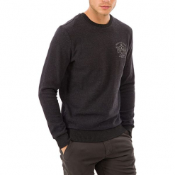 Sweter w kolorze ciemnoszarym. Szare swetry klasyczne męskie GALVANNI, m, z okrągłym kołnierzem. W wyprzedaży za 139,95 zł.