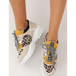 Buty sportowe beżowe BL170P LEOPARD PRINT. Brązowe buty sportowe damskie obuwie damskie, z tkaniny. Za 103,28 zł.