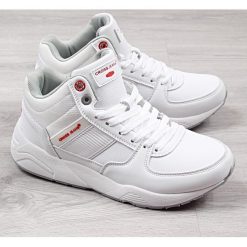 Buty sportowe męskie białe Cross Jeans - biały. Białe buty sportowe męskie Cross Jeans, z jeansu, bez zapięcia. Za 137,99 zł.