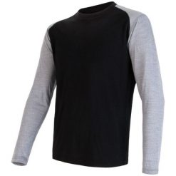 Sensor Koszulka Termoaktywna Z Długim Rękawem Merino Active Pt Logo M Black/Gray M. Szare koszulki sportowe męskie marki Sensor, m, z wełny. W wyprzedaży za 165,00 zł.