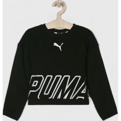 Puma - Bluza dziecięca 128-176 cm. Czarne bluzy dziewczęce Puma, z nadrukiem, z elastanu, bez rękawów, bez kaptura. W wyprzedaży za 119,90 zł.