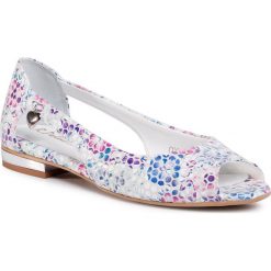 Półbuty R.POLAŃSKI - 1098 Multicolor Kwiaty. Szare półbuty damskie R.Polański, na co dzień, z aplikacjami, ze skóry, bez obcasa, na płaskiej podeszwie, bez zapięcia. Za 269,00 zł.