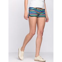 Niebieskie Szorty Candy Striped. Niebieskie szorty damskie Born2be, na lato, s, bez wzorów. Za 29,99 zł.